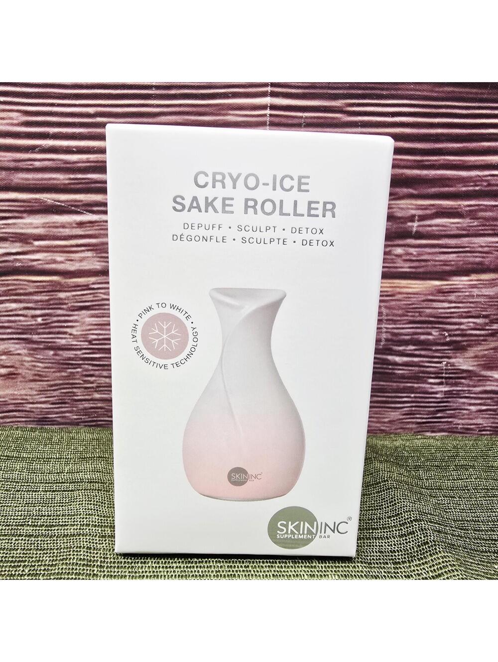 SkinInc Sculpting & Depuffing CRYO-ICE SAKE ROLLER Pink to White - Sealed & New